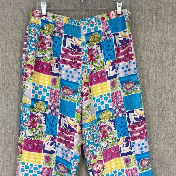 Silkland Pants 10 Colorful Dress Ankle Straight Artsy Mid Rise Office - Picture 4 of 13